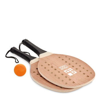 Strandpaddleset met bal weergave met jouw bedrukking