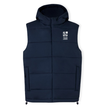 Polyester bodywarmer met vaste capuchon MKT Brooke