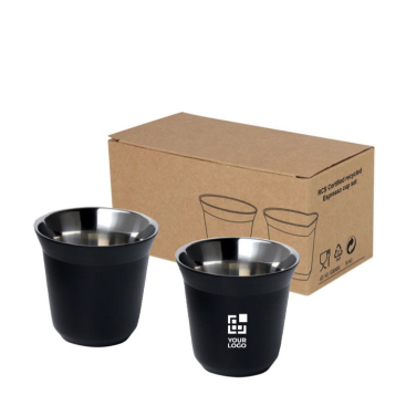 Set van espressokopjes van roestvrij staal 80ml