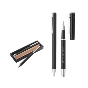 Set van pen en rollerball van gerecycled aluminium